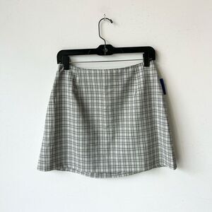 S M Collection Gray Plaid Mini Skirt